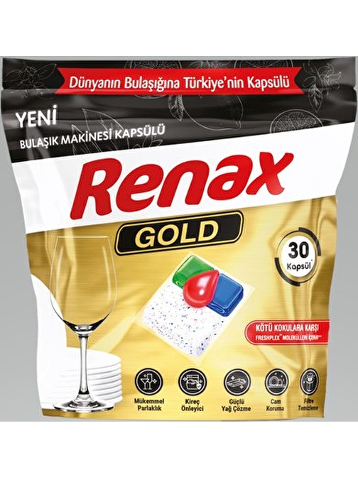 Renax Gold Hepsi Bir Arada Bulaşık Makinesi Tableti 30'lu