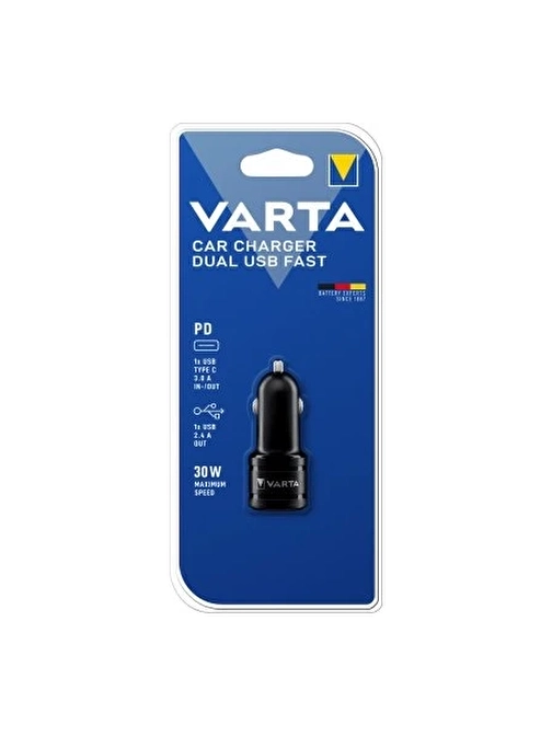 VARTA PD ARAÇ ŞARJ 20 W ÇİFT ÇIKIŞ SÜPER HIZLI