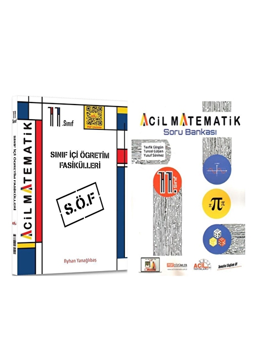 Acil Yayınları 11. Sınıf Matematik Sınıf İçi Öğretim  Fasikülü ve Soru Bankası Seti 2 Kitap