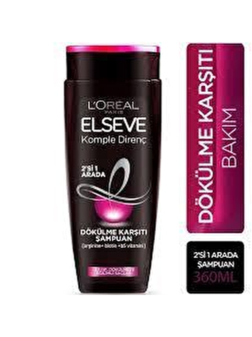 LOreal Paris Elseve Komple Direnç Dökülme Karşıtı 2'si 1 Arada Şampuan 360 ml