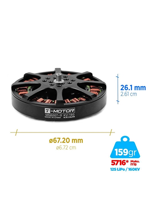 T-Motor MN6007II 160KV Antigravity Outrunner Brushless Fırçasız Motor Multikopter Drone Motoru