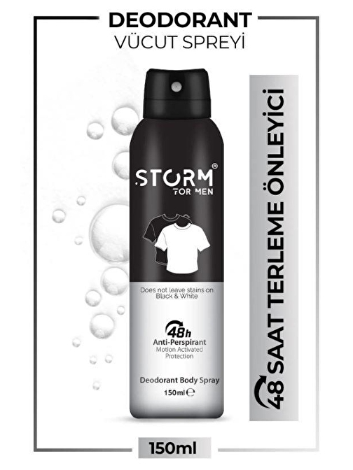 Lady Storm Erkek Deodorant Sprey Black & White 150 ml