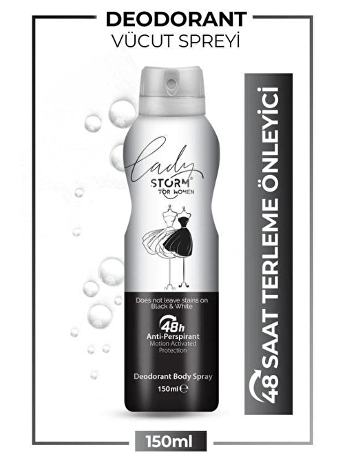 Lady Storm Kadın Deodorant Sprey Black & White 150 ml