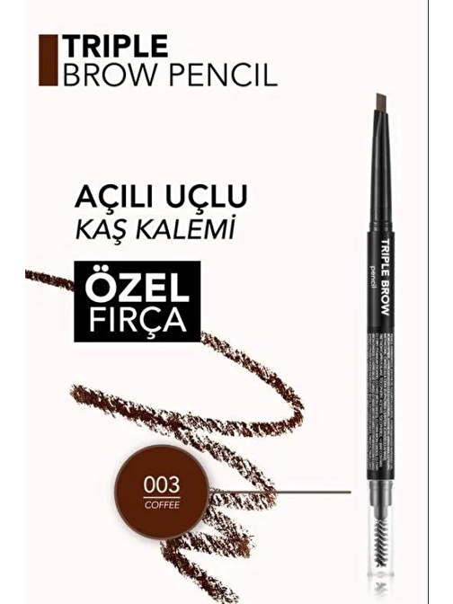 Triple Brow 3'ü 1 Arada Kremsi Dokulu Kaş Makyaj Kalemi