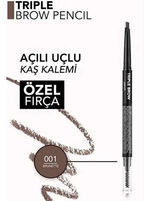 Flormar Triple Brow Kaş Kalemi 001 Brunette