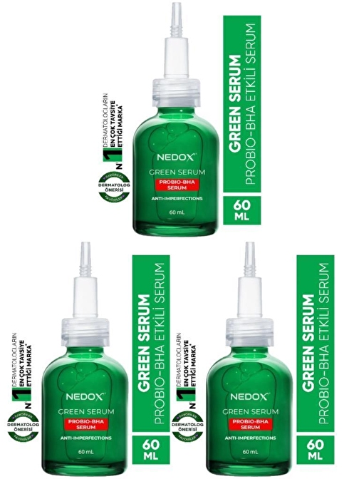 NEDOX 3 Adet Probio-bha Leke Karşıtı Green Serum 60ml