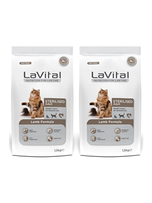 Lavital Sterilised Kuzulu Kısırlaştırılmış Kuru Kedi Mamasi 1.5 Kg X 2 Adet