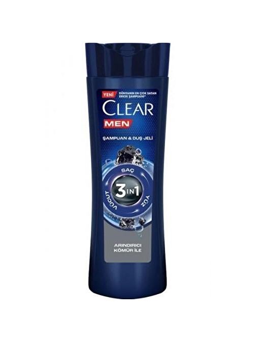 Clear Men Şampuan ve Duş Jeli Arındırıcı Kömür 350 ml