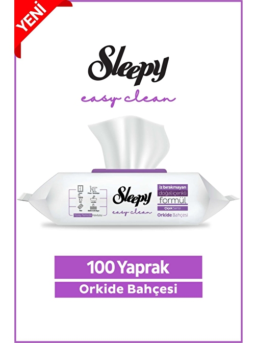 Sleepy Easy Clean Orkide Bahçesi Yüzey Temizlik Havlusu 100 Yaprak