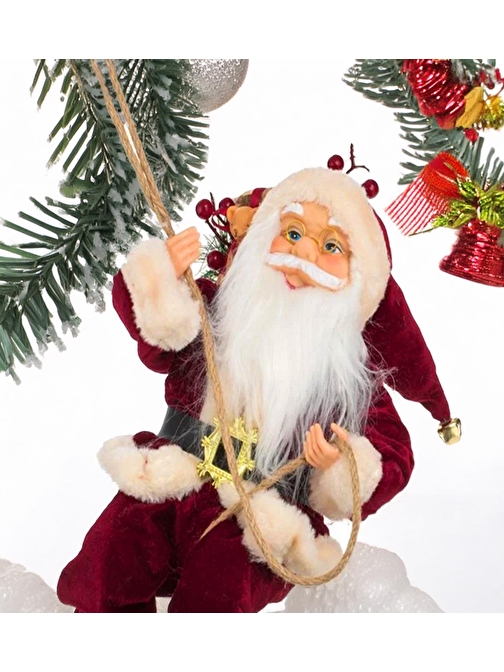 Yılbaşı Süsü Noel Baba Biblo Figür Büyük Boy 45cm - Asma ipi ile 78 cm