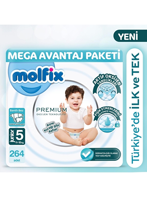 Molfix Premium Mega Avantaj Paketi 5 Beden 264 Adet