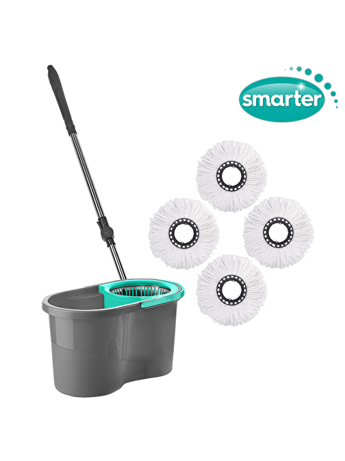 Smarter Otomatik Temizlik Seti 4 Mikrofiber Mop Paspas