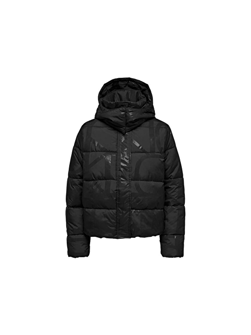 Only Onlmercedes Aop Puffer Kadın Günlük Mont 15326045-BLACK Siyah