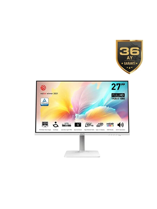 MSI Modern MD2712PW 27 1920x1080 100Hz 1ms HDMI Type-C IPS Monitör