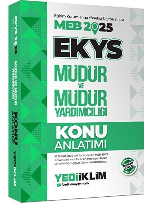 2025 MEB EKYS Müdür ve Müdür Yardımcılığı Konu Anlatımı Yediiklim Yayınları