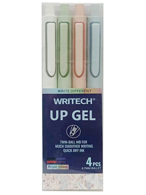 WRITECH W-0154 UP 0,5MM MAVİ JEL KALEM - 4'LÜ