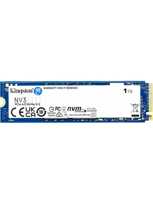 Kingston 1TB NV3 M.2 2280 NVMe SSD | PCIe 4.0 Gen 4x4 | Up to 6000 MB-s | SNV3S-1000G