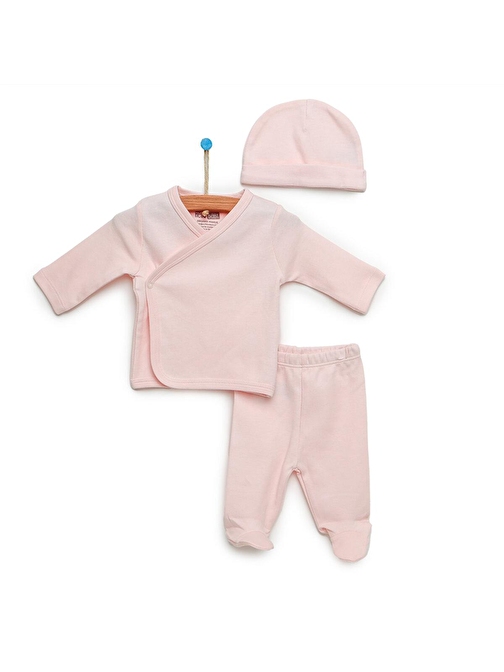 HelloBaby Yenidoğan Organik Zıbın-Şapka-Patikli Alt Unisex