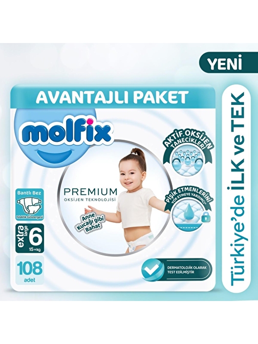 Molfix Premium Avantajlı Paket 6 Beden 108 Adet