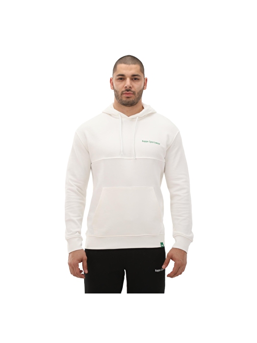 371S8BW-001 Kappa Authentıc Theo Erkek Sweatshirt Beyaz