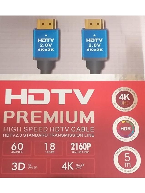 5Metre Altın Uçlu 4K 3D HDMI Kablo