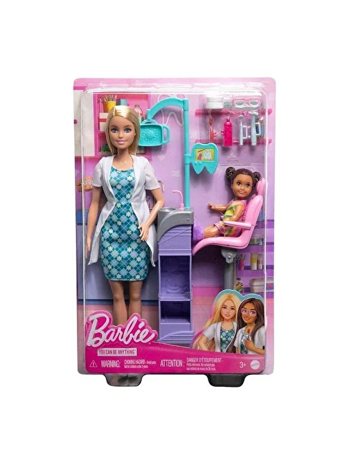 Mattel Barbie Diş Doktoru Bebek Ve Oyun Seti DHB63-HKT69 SARIŞIN