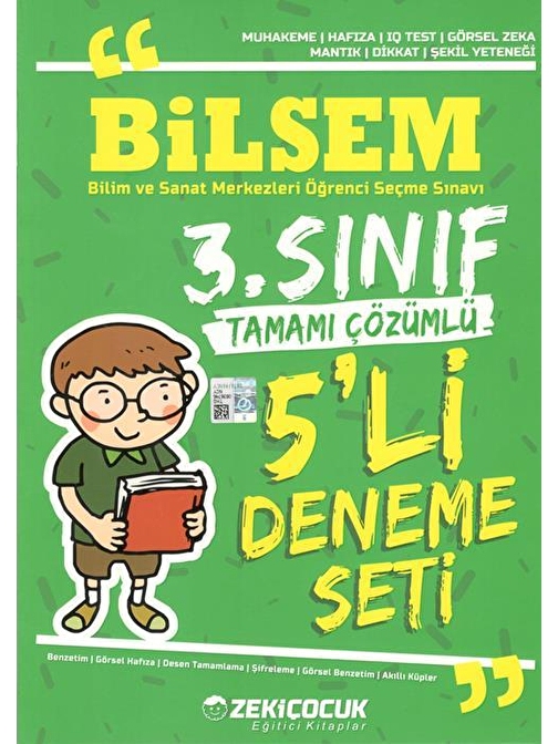 3.Sınıf Bilsem Tamamı Çözümlü 5 li Deneme Seti Zeki Çocuk