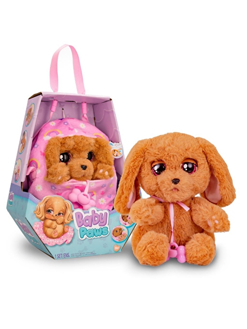 Giochi Preziosi Baby Paws Sesli Yavru Köpek Peluş 20 cm BAW00000 COCKER PEMBE ÇANTA